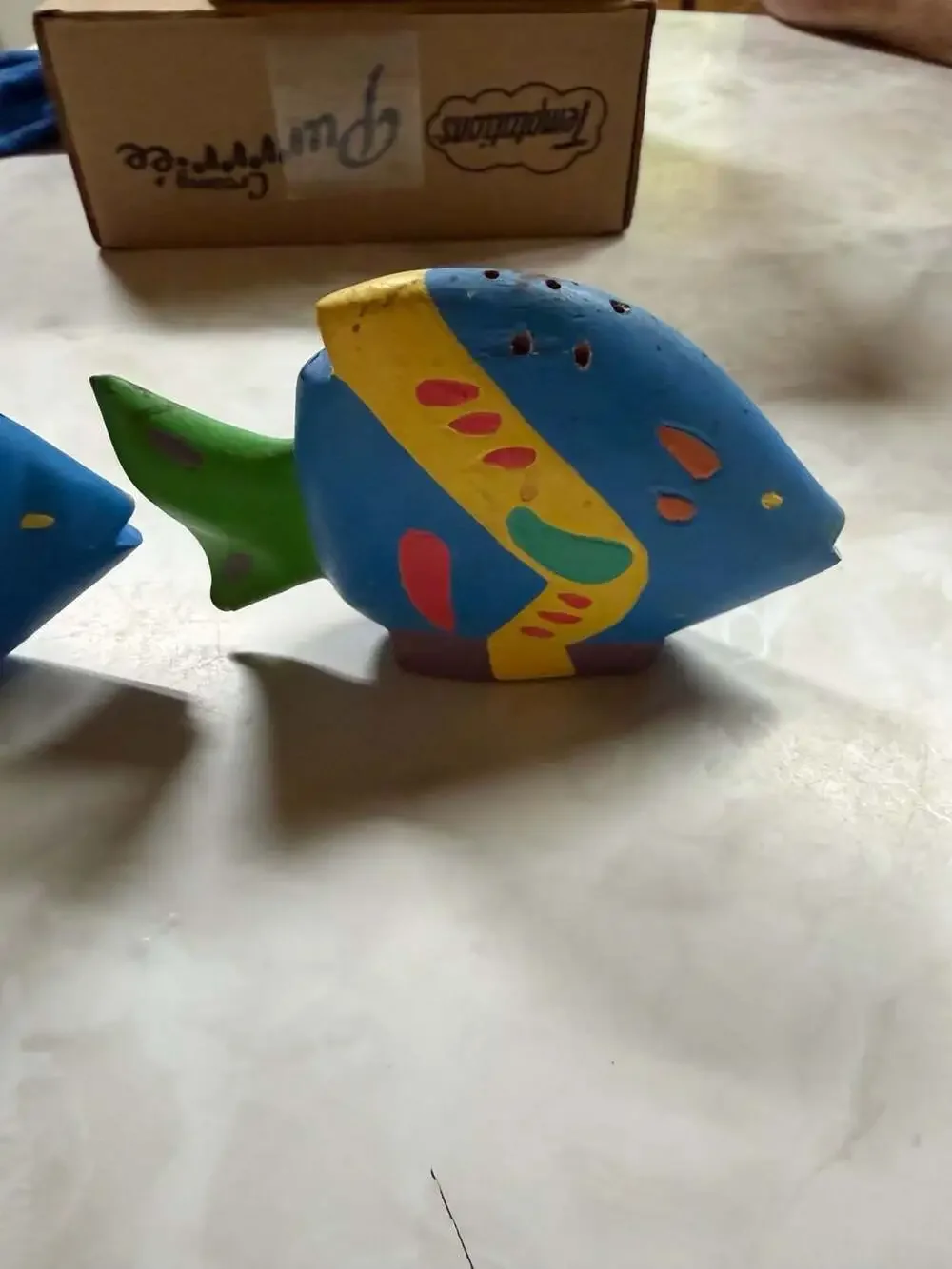 Vintage Hand Painted Colorful Ceramic Tropical Fish Salt and Pepper Shakers